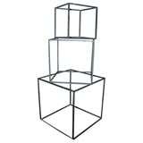 Antique Set of Three Sculptural Steel Cubes