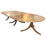 Large Extending Triple-Pedestal Extending Dining Table