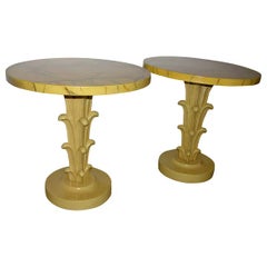 A Pair of Robsjohn-Gibbings for Widdicomb Faux Marble Tables.