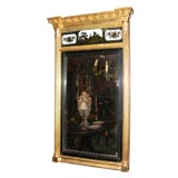 Regency Gilded Eglomise Tabernacle Mirror, Labeled, 19th century
