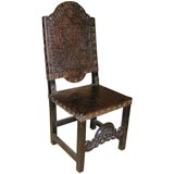 18th Century Portuguese Colonial Leather High Back Chairs