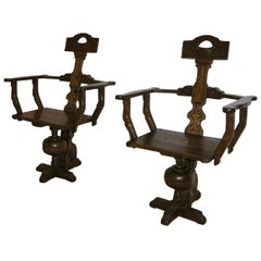 Unique Pair of Arts and Crafts Chairs