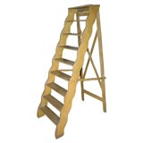 English Painted Scalloped Library Ladder 5