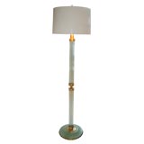 Glass and brass floor lamp