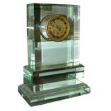 Solid Glass Clock by Madeleine Castaint, French