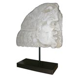 Carved Marble Fragment of a Satyr