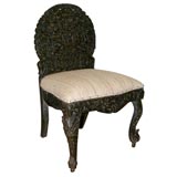 Indo-Portuguese Carved Rosewood Chair