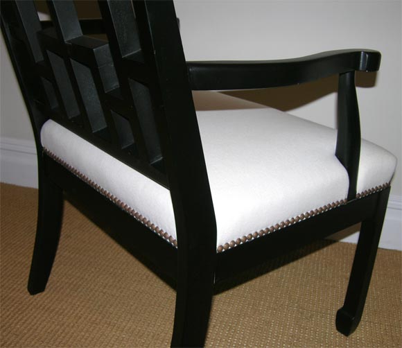 Asian Inspired Open Arm Chair For Sale 2