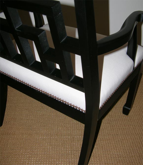 Asian Inspired Open Arm Chair For Sale 4