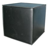 leather "cube" ottoman or end table