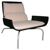 bent wood "Scoop" chair w/upholstered seat and back
