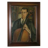 Oil in Canvas of a Cello Player