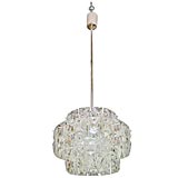 #3001 Unique Italian 1940
s Faceted Glass Pendant Light