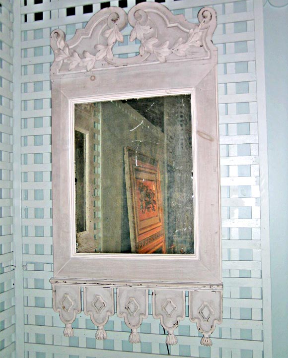 Pair of  Painted French Wood Mirrors
