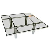 Low Coffee Table with Smoke Glass by Tobia Scarpa