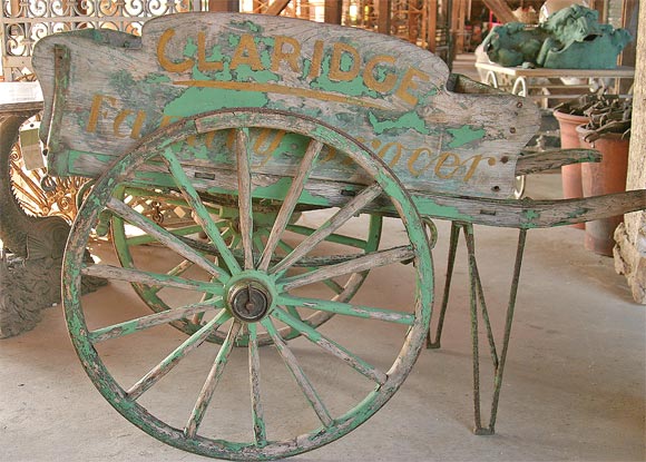 English Wooden Grocery Cart