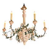 Antique Painted wood chandelier