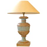 Pair painted wood lamps