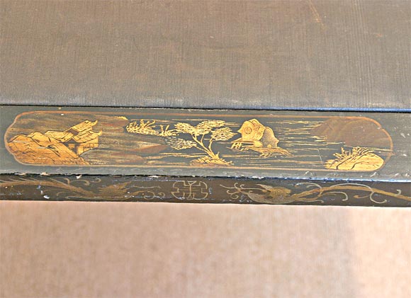 Black  chinoiserie games table 2