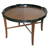 Vintage Round coffee table with leather