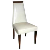 Set of ten custom leather dining chairs