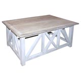 Handcrafted whitewashed cocktaikl table