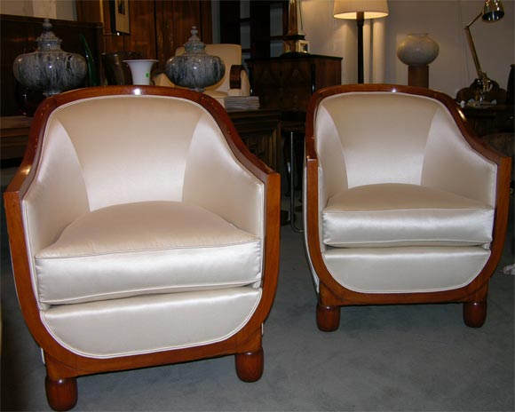 A Pair of Art Deco armchairs. From the Dominique Studio in Beirut.