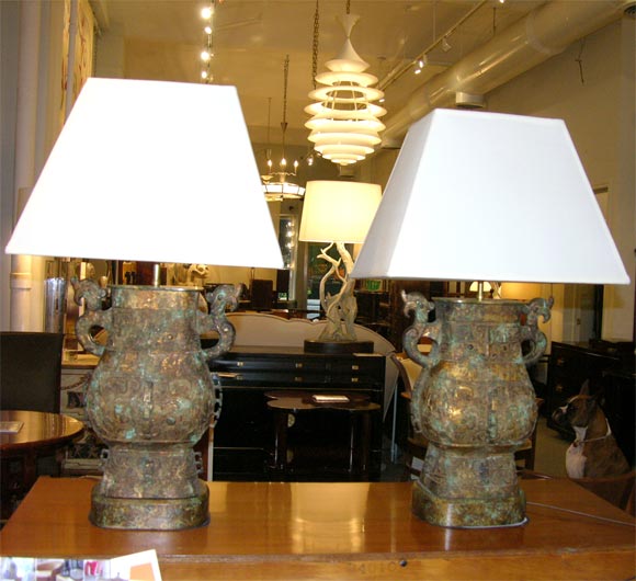 Late 19th Century Chinese vases now mounted as lamps