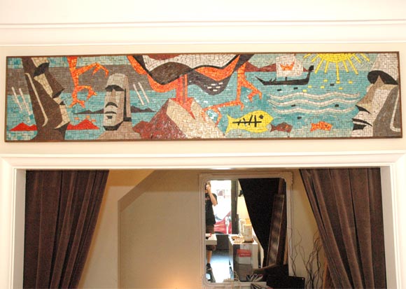 Unknown 1950's Elaborate Easter Island Mosaic