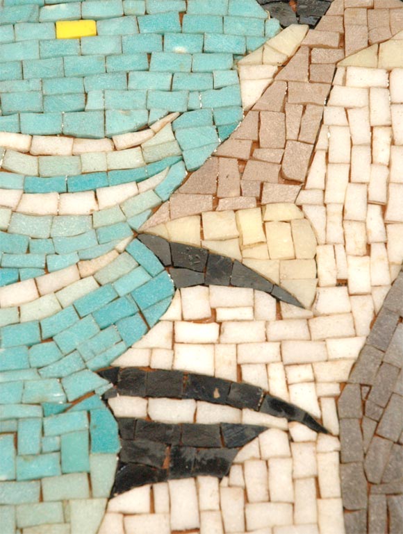 Wood 1950's Elaborate Easter Island Mosaic