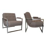 Chrome Arm Chairs by Milo Baughman