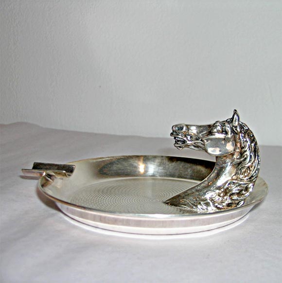 ashtray / catch all with horse head motif