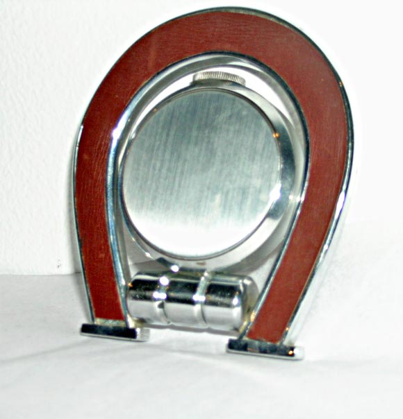 Mid-20th Century Hermes horse shoe travel clock For Sale