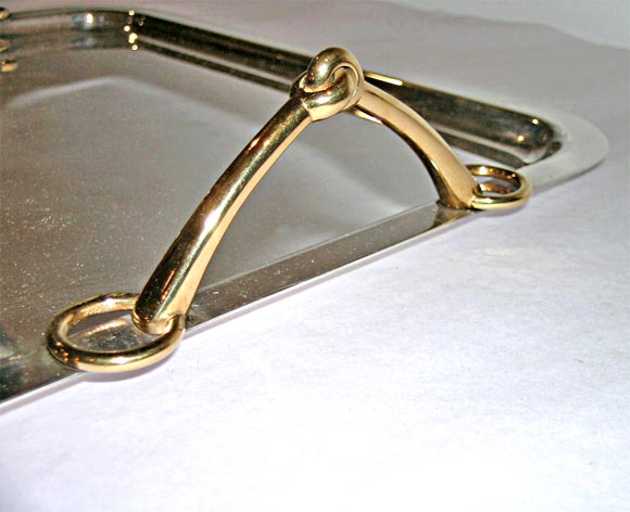 Chrome Hermes serving tray