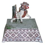 Antique 19th Century Tramp Art Dog Figural Box