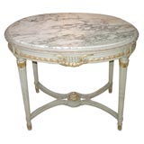 Louis XVI Style Oval Marble Top Center Table