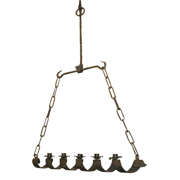 Wrought Iron Candle Chandelier