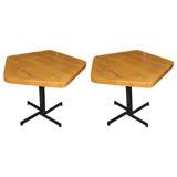 Pair of Hexagonal Tables by Charlotte Perriand for Swiss Chalet