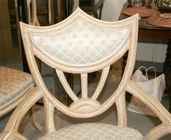 C.1920 Six  Handmade Painted Wood Dining Chairs