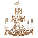C.1920 Wood Beaded Chandelier