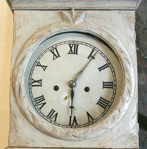 Painted Early 19th Century Danish Tall Case Clock