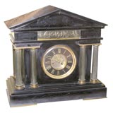 Antique American  Bronze And Slate Clock