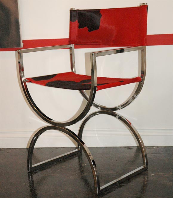 Red Pony Hide Directors Chairs In Excellent Condition In Los Angeles, CA