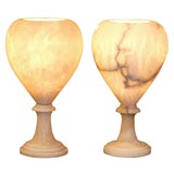 Pair of Alabaster Deco Lamps
