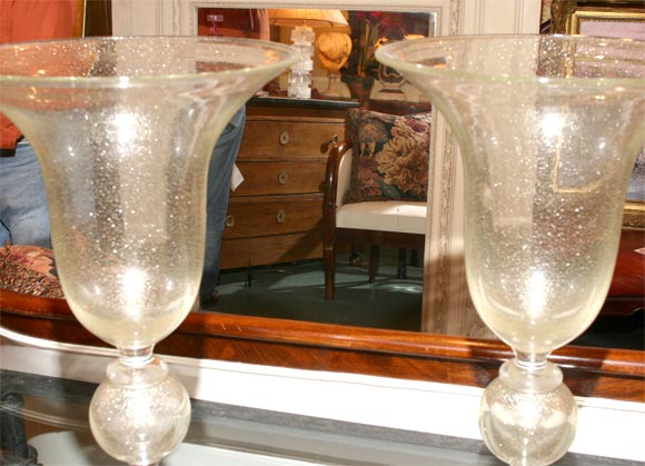 20th Century A Pair of Large Murano Compotes