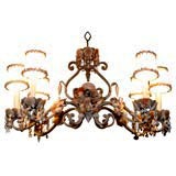 Shell Encrusted Iron Chandelier 7