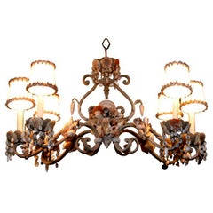 Shell Encrusted Iron Chandelier