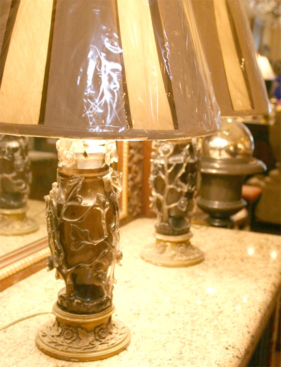 18th Century Pair of Carved Rock Crystal Lamps For Sale