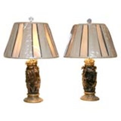 Pair of Carved Rock Crystal Lamps 8