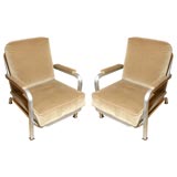 stylish pair of aluminium Lounge chairs.